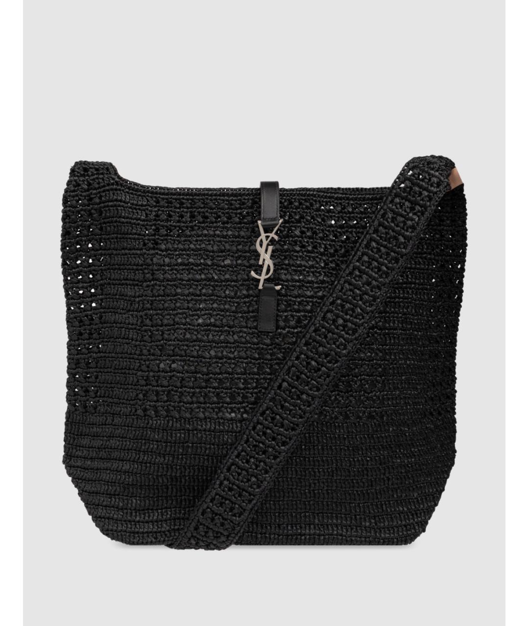 SAINT LAURENT Черная пелетеная сумка тоут, фото 4