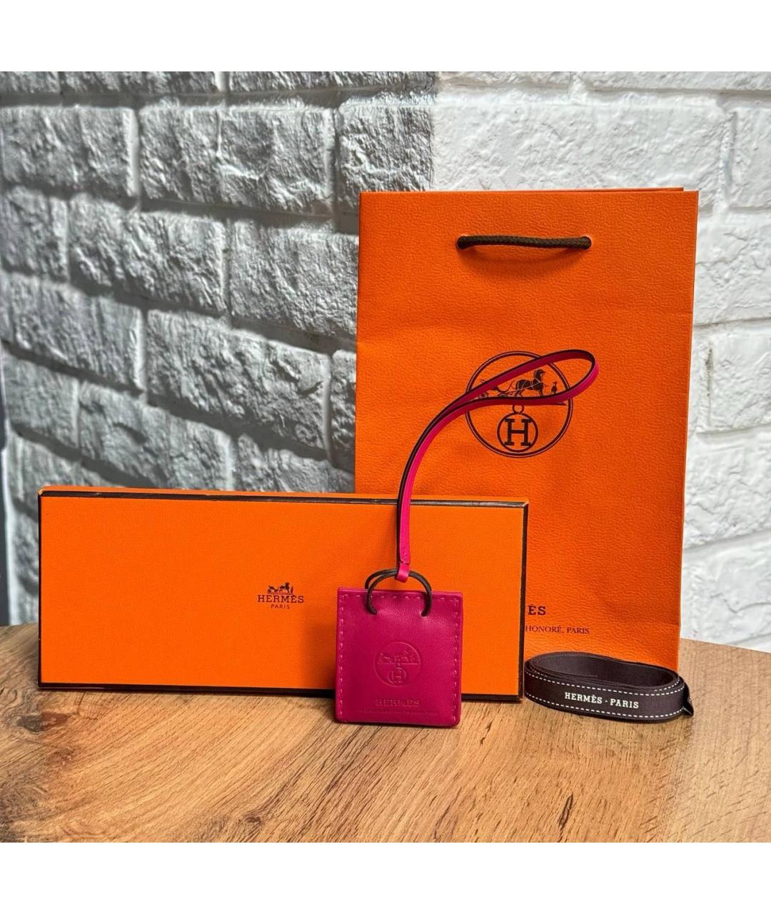 HERMES Розовый брелок, фото 4