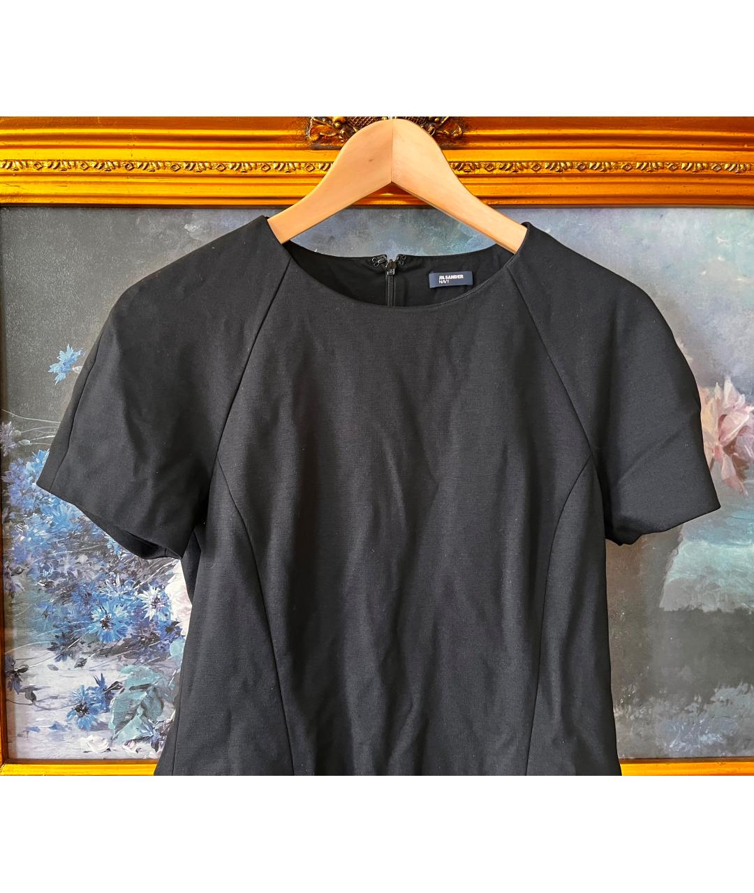 JIL SANDER Черное вискозное повседневное платье, фото 2