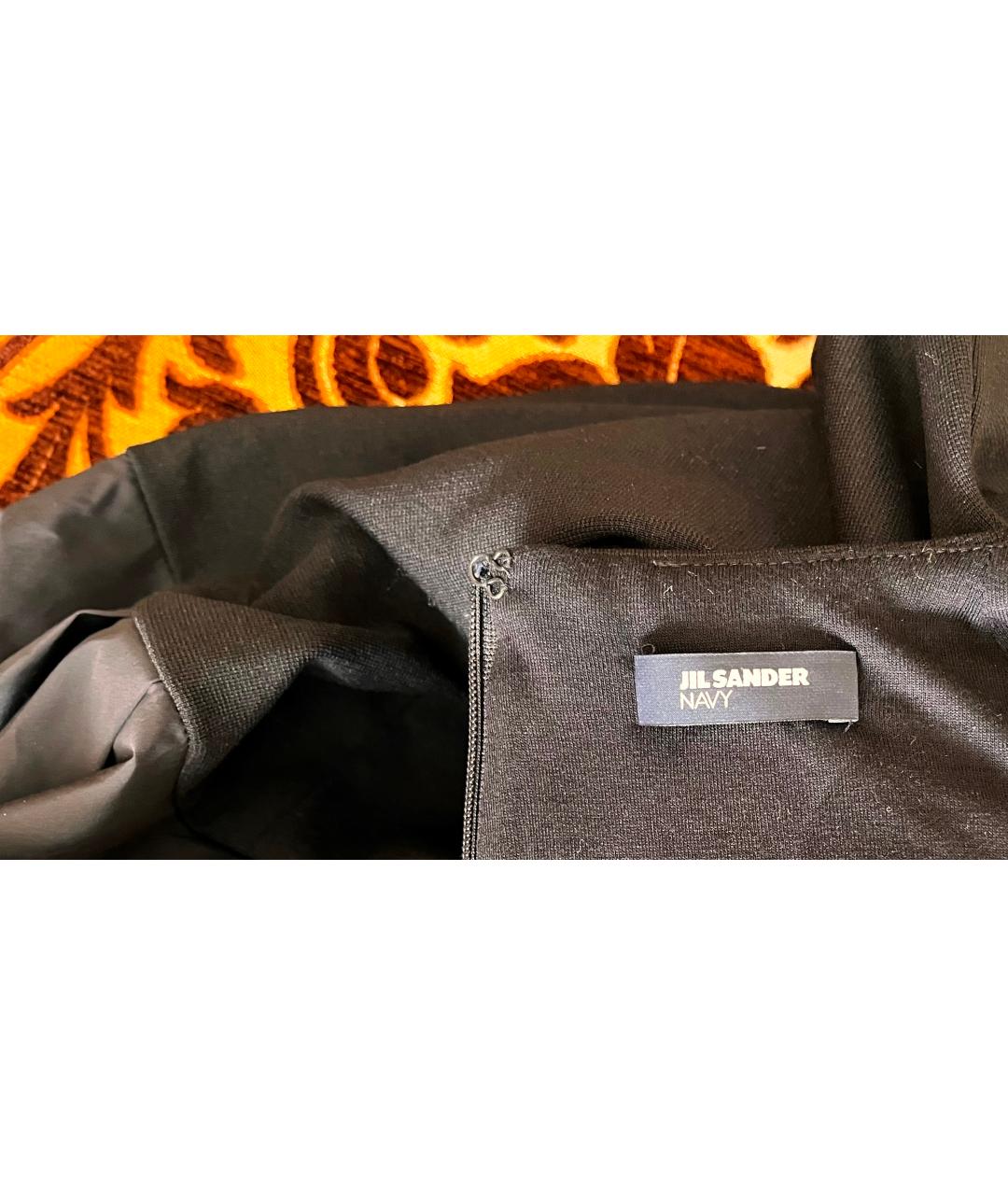 JIL SANDER Черное вискозное повседневное платье, фото 7
