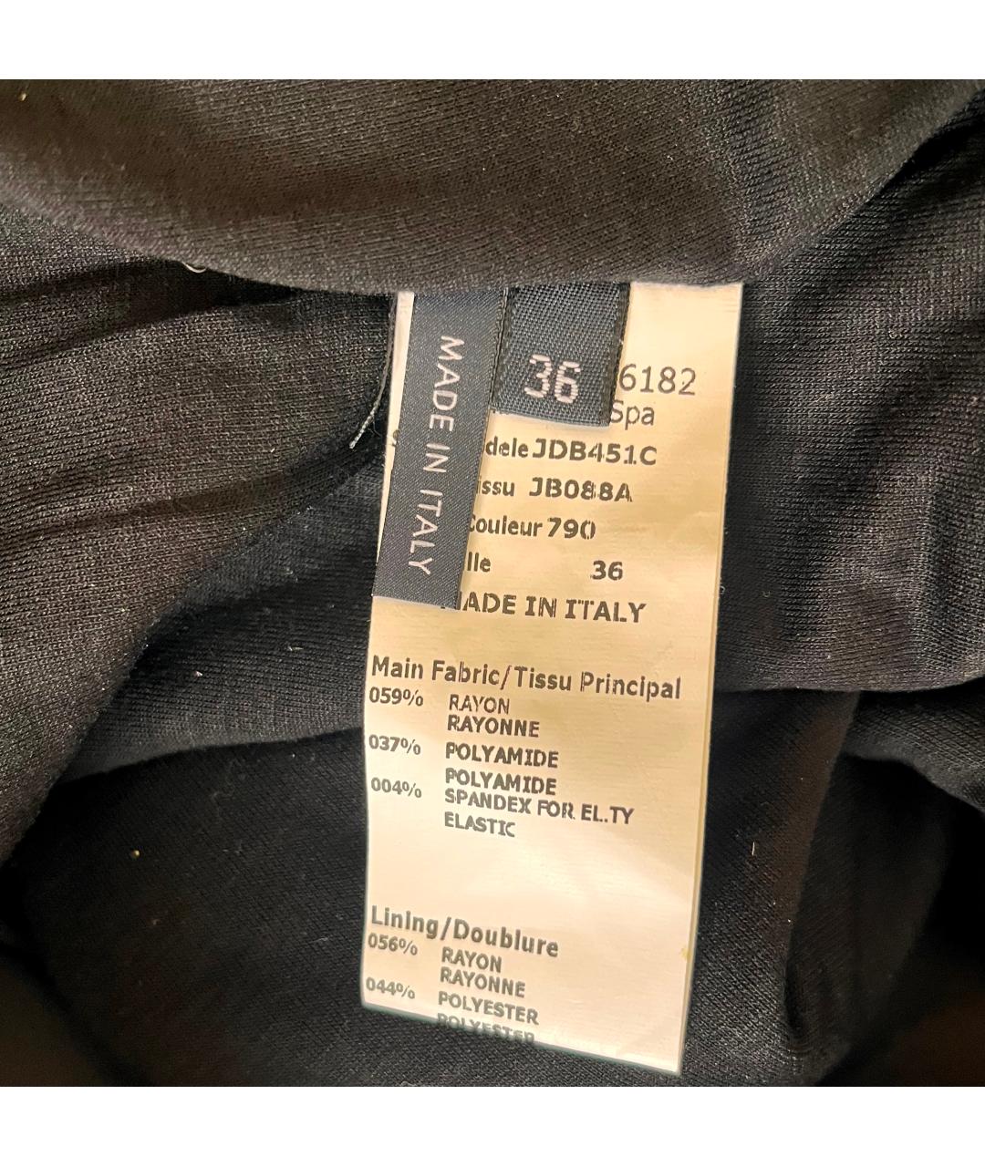 JIL SANDER Черное вискозное повседневное платье, фото 8