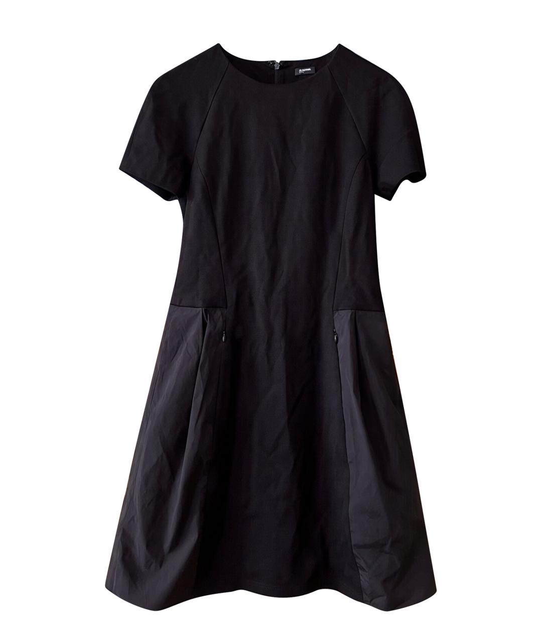 JIL SANDER Черное вискозное повседневное платье, фото 1