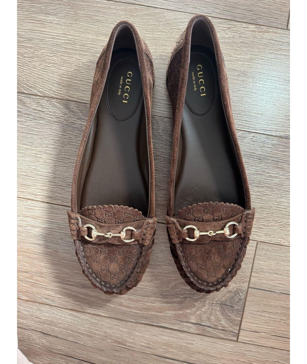 GUCCI Коричневые замшевые лоферы, фото 3