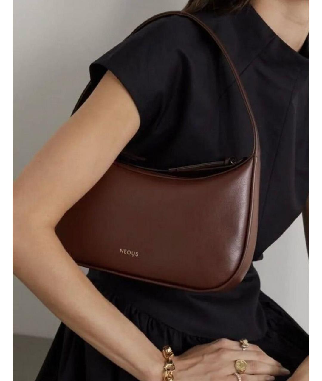 NEOUS Коричневая кожаная сумка тоут, фото 9