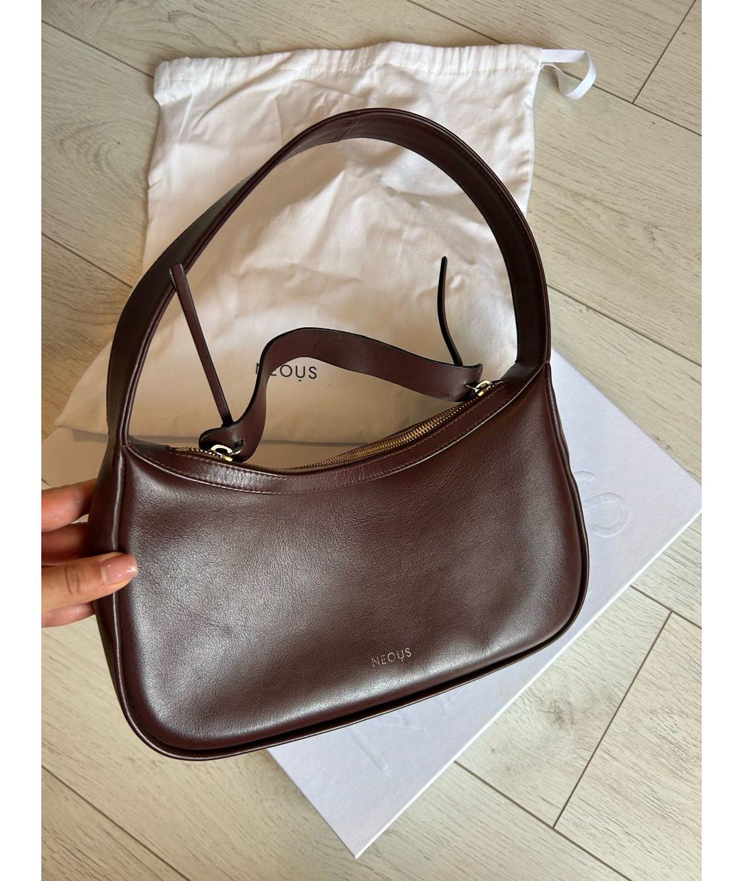 NEOUS Коричневая кожаная сумка тоут, фото 6
