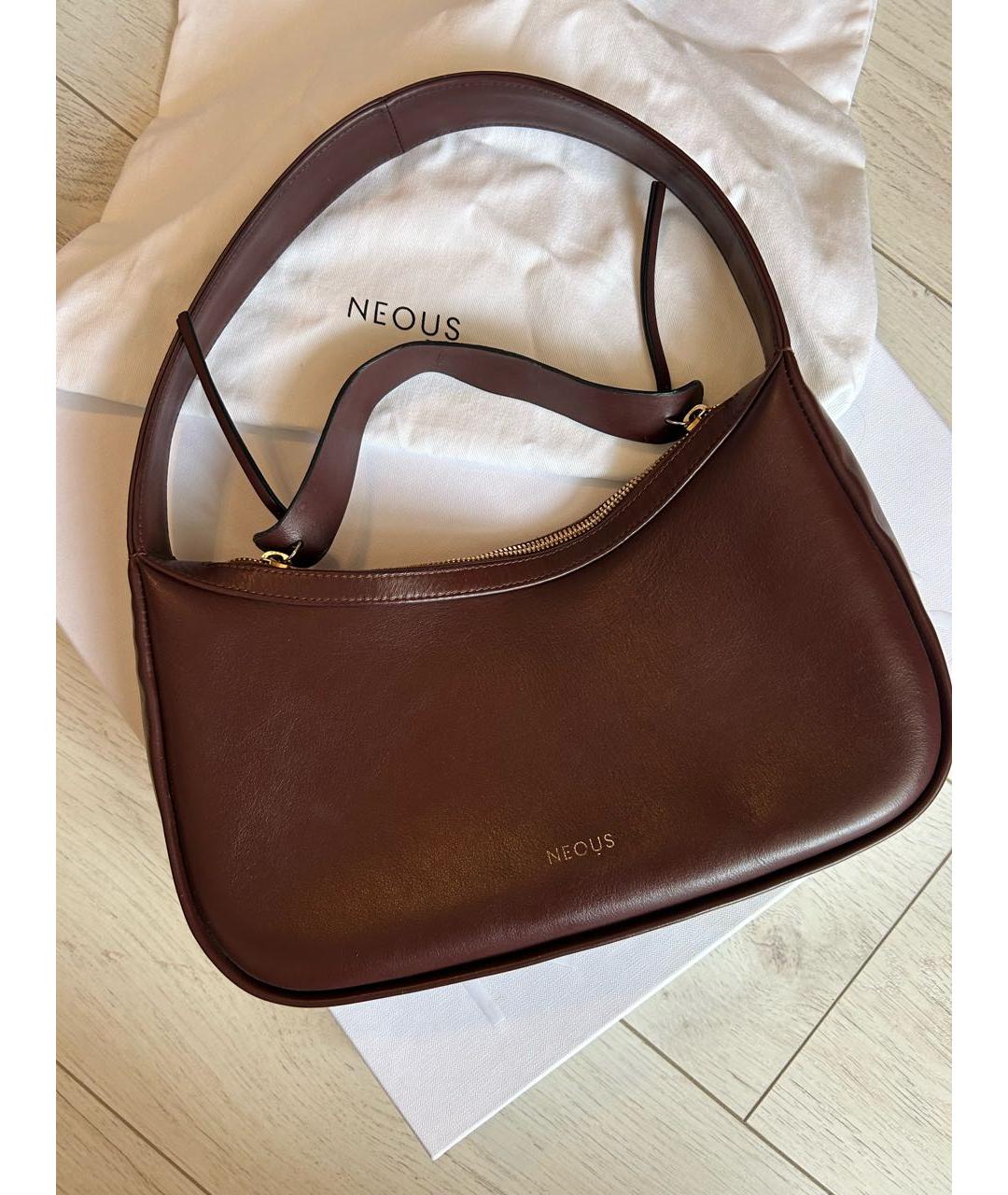 NEOUS Коричневая кожаная сумка тоут, фото 2