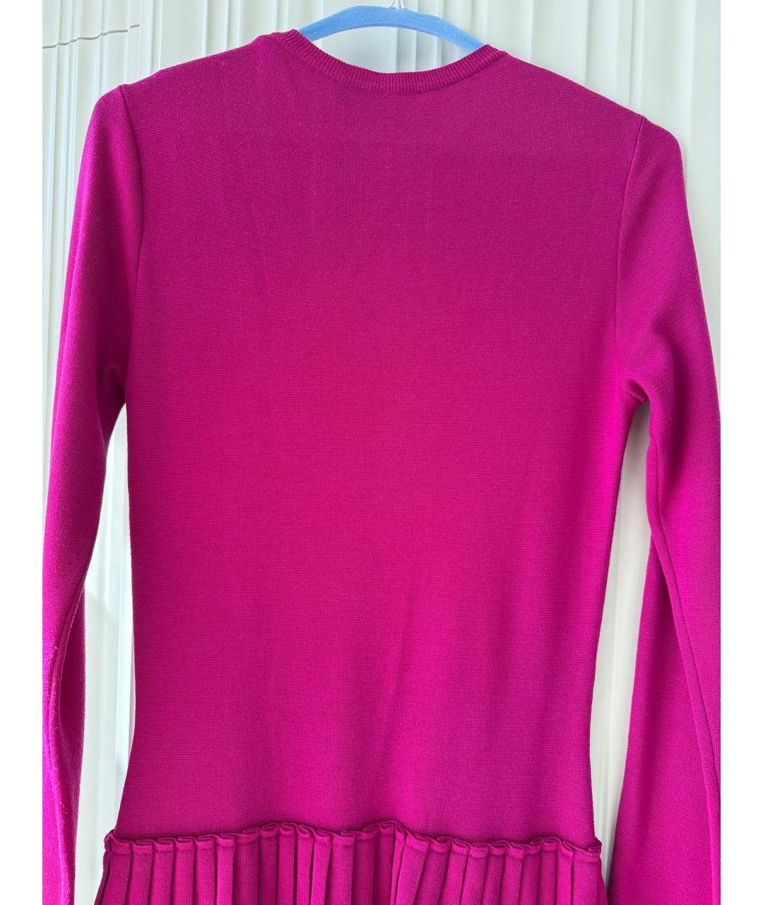 FERRAGAMO Розовое шерстяное повседневное платье, фото 3