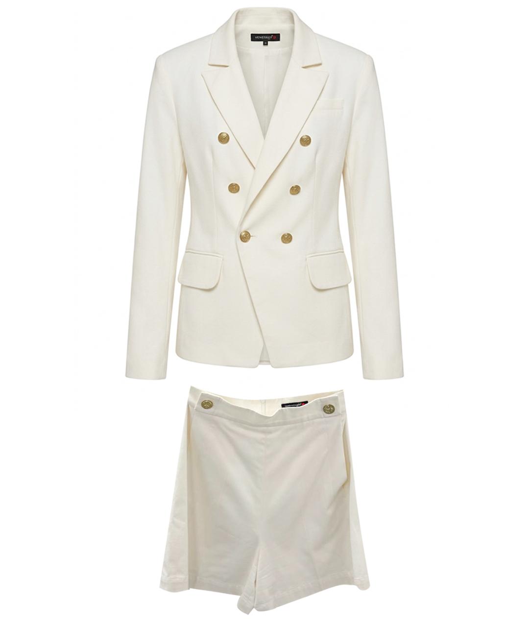 ALEXANDER TEREKHOV Белый хлопко-эластановый костюм с брюками, фото 1