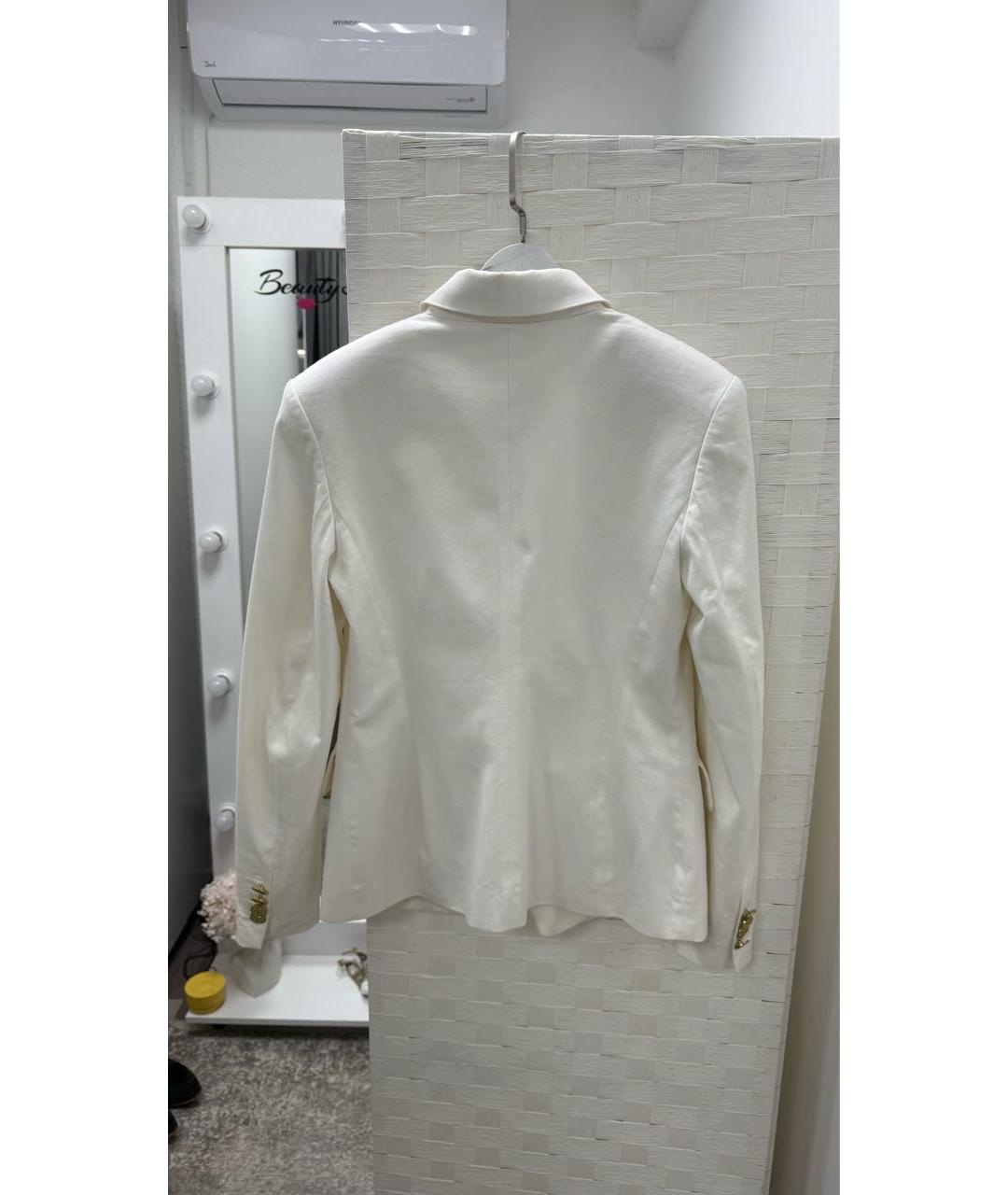 ALEXANDER TEREKHOV Белый хлопко-эластановый костюм с брюками, фото 3