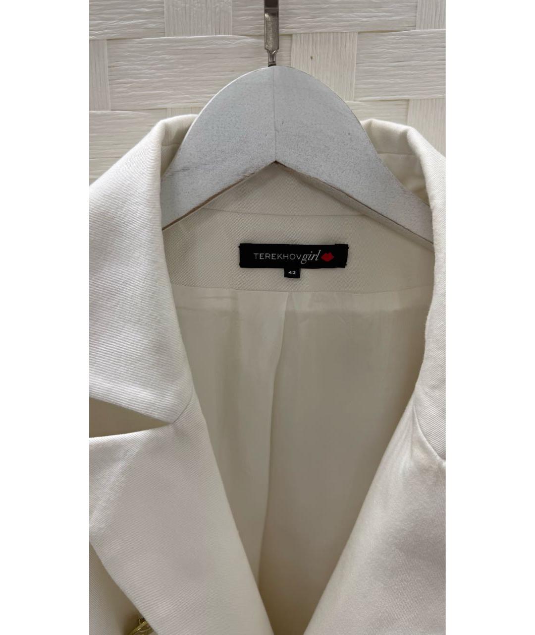 ALEXANDER TEREKHOV Белый хлопко-эластановый костюм с брюками, фото 7