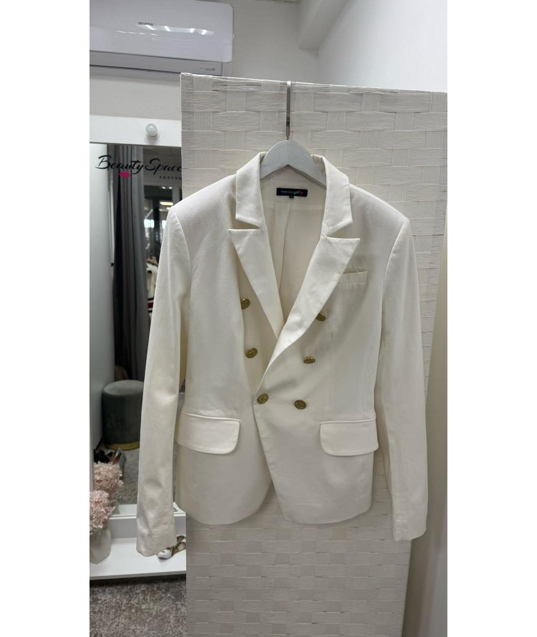 ALEXANDER TEREKHOV Белый хлопко-эластановый костюм с брюками, фото 8