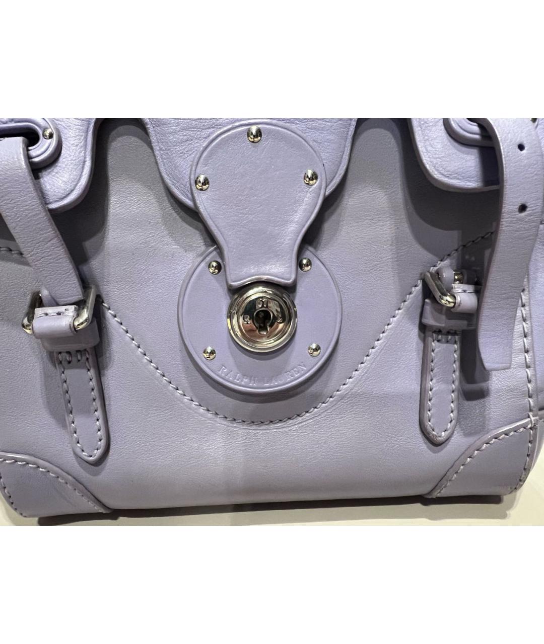 RALPH LAUREN Фиолетовая кожаная сумка через плечо, фото 5
