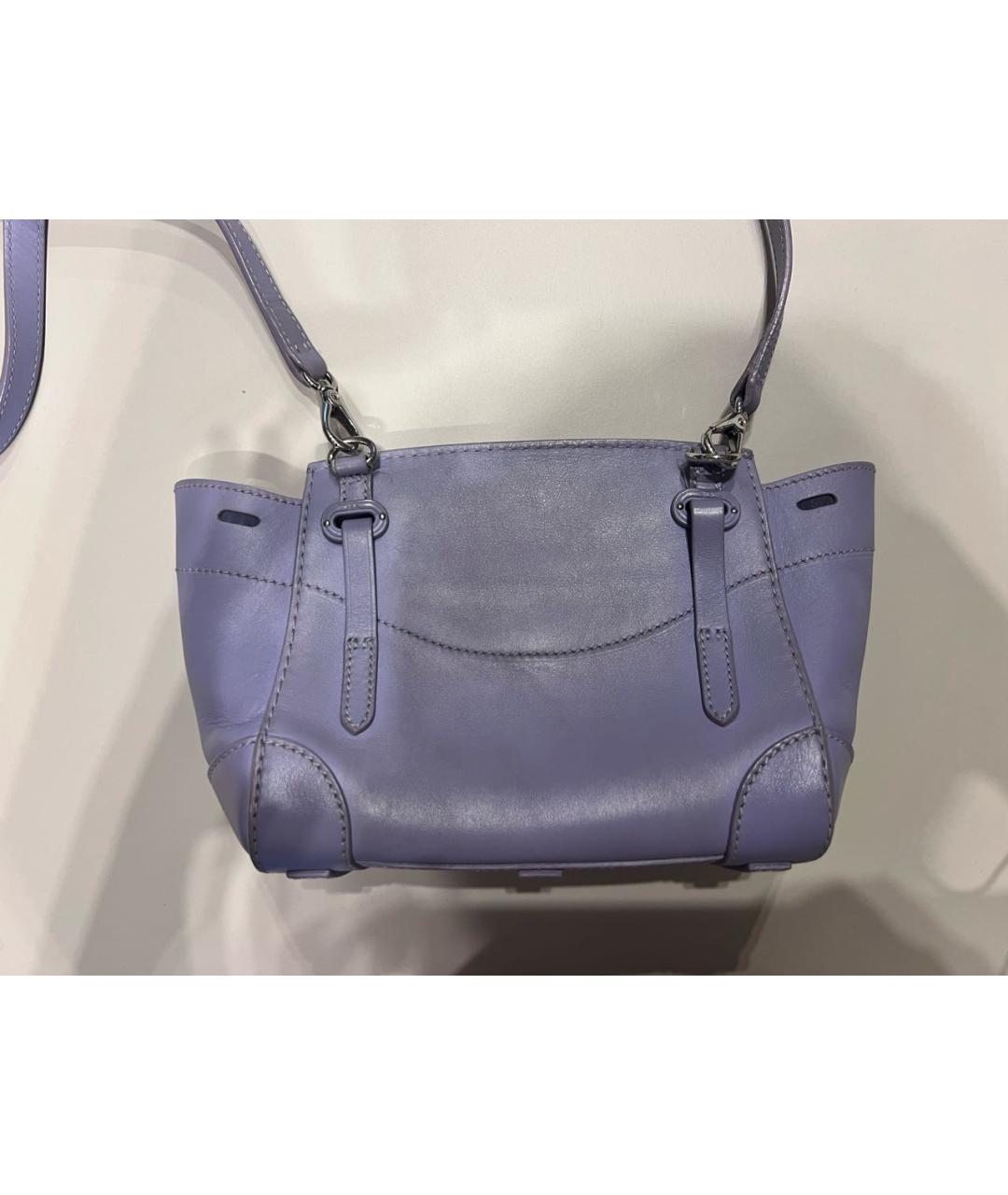 RALPH LAUREN Фиолетовая кожаная сумка через плечо, фото 3