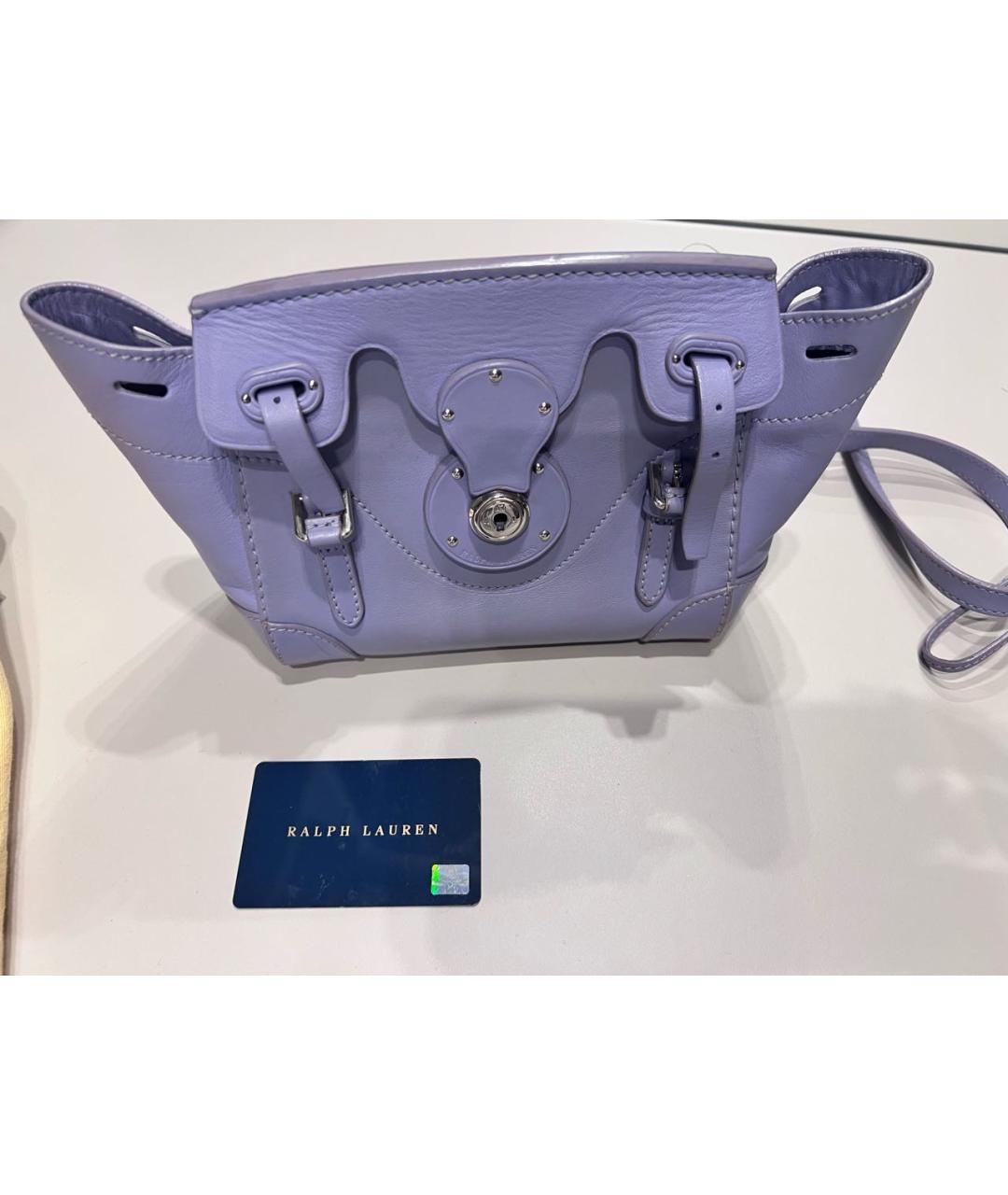 RALPH LAUREN Фиолетовая кожаная сумка через плечо, фото 8