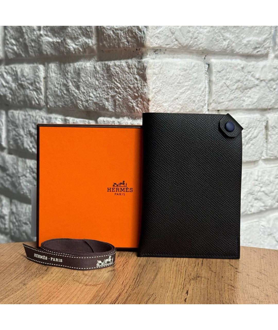 HERMES Черная кожаная визитница, фото 3
