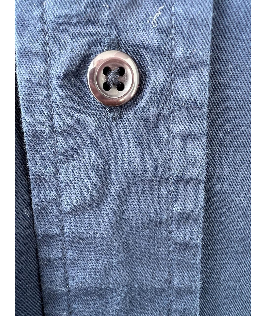 TOMMY HILFIGER Темно-синяя хлопковая классическая рубашка, фото 3