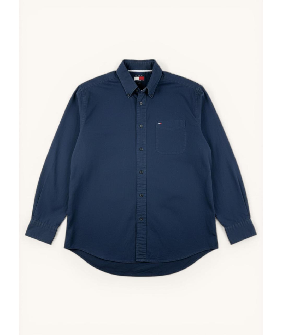 TOMMY HILFIGER Темно-синяя хлопковая классическая рубашка, фото 6