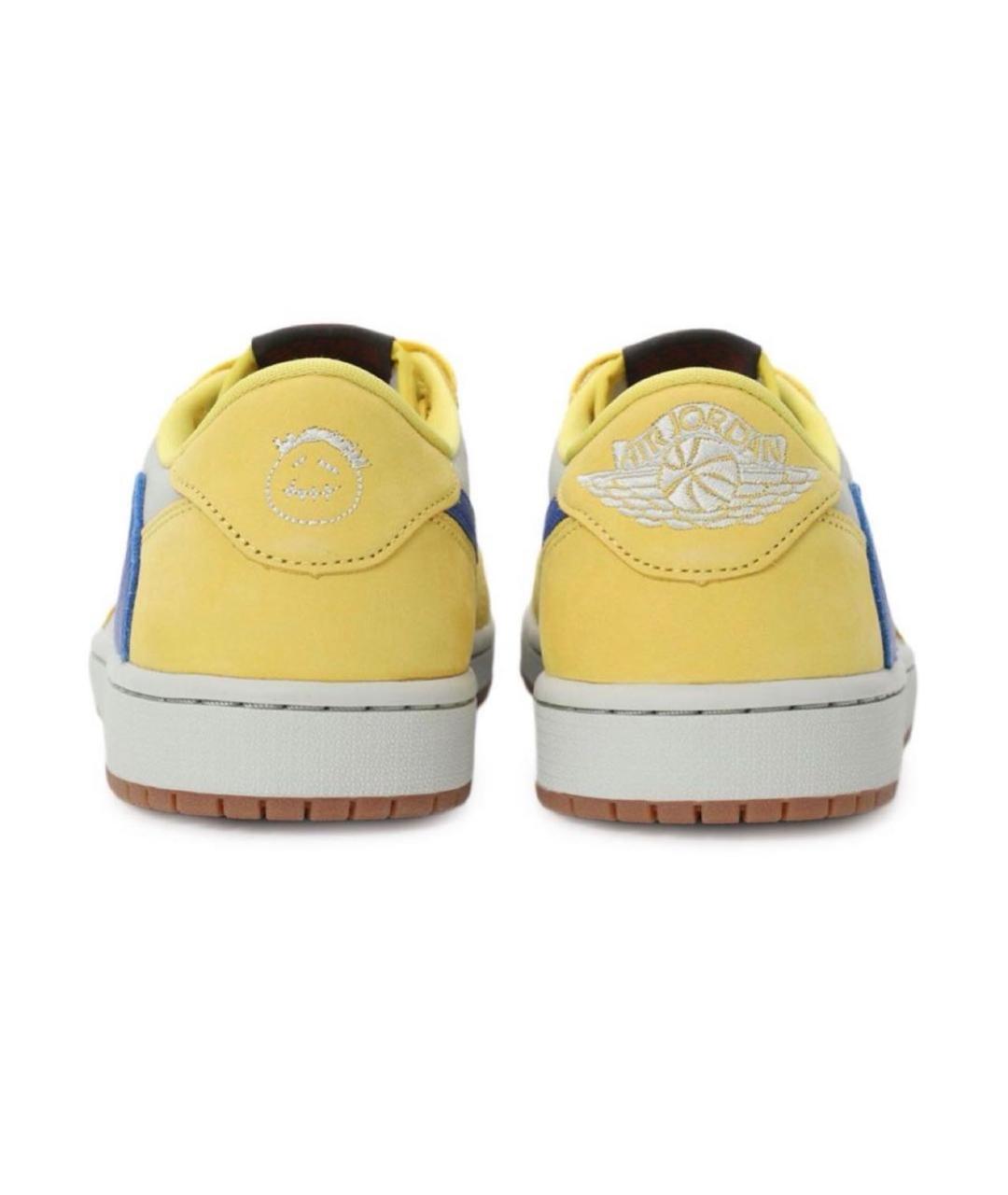 NIKE Желтые кожаные низкие кроссовки / кеды, фото 3