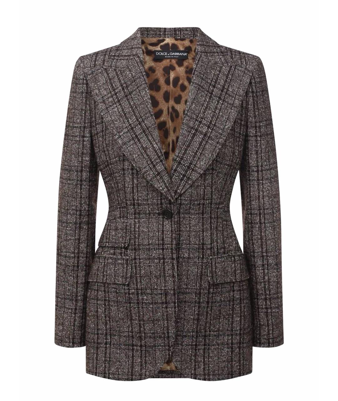 DOLCE&GABBANA Антрацитовый шерстяной костюм с брюками, фото 5