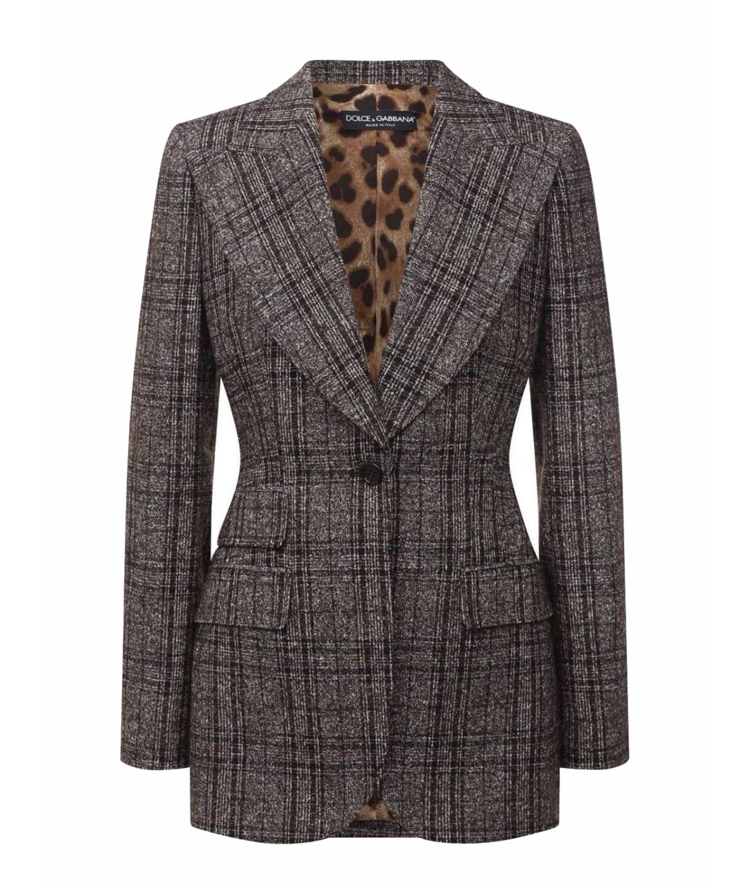 DOLCE&GABBANA Антрацитовый шерстяной костюм с брюками, фото 1