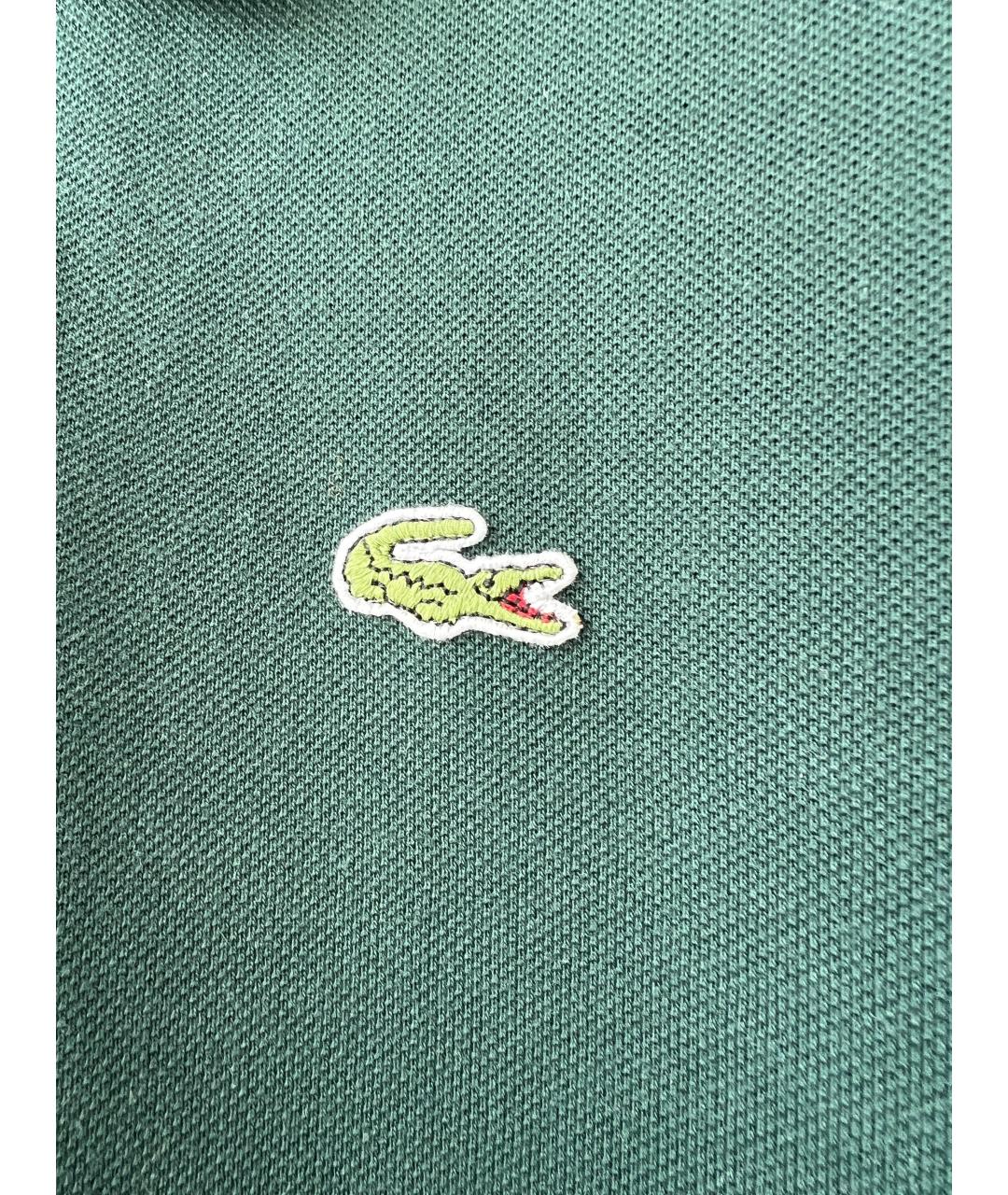 LACOSTE Зеленые хлопковое поло с коротким рукавом, фото 2