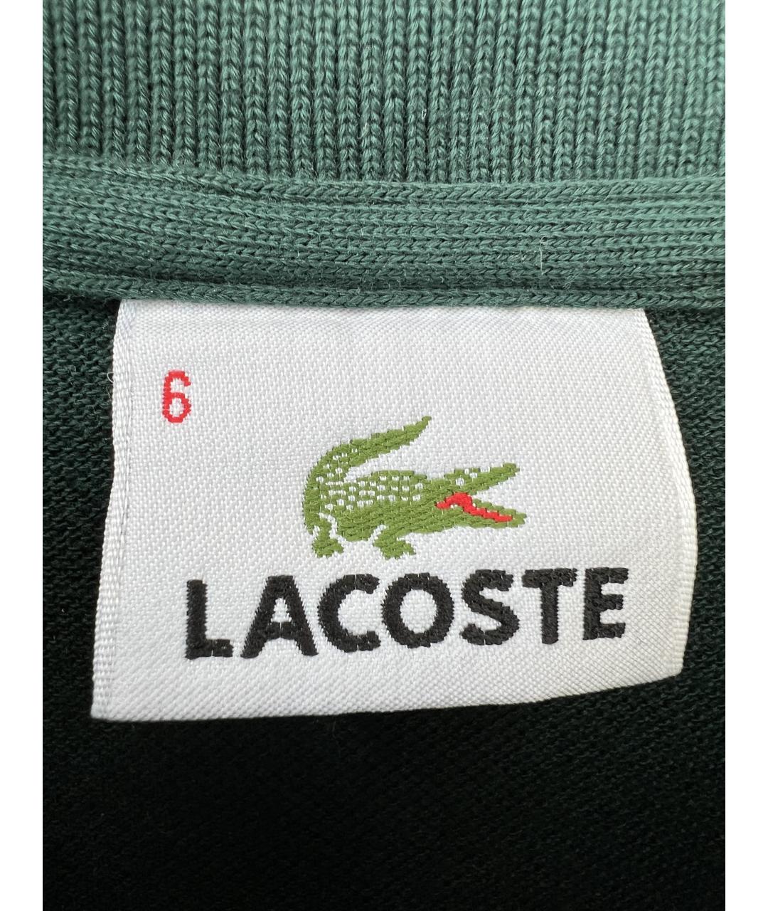 LACOSTE Зеленые хлопковое поло с коротким рукавом, фото 3