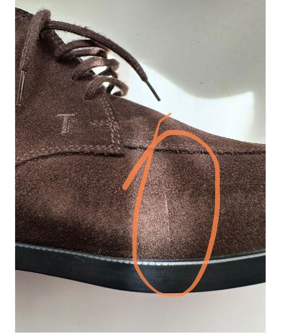 TOD'S Коричневые замшевые ботинки, фото 8