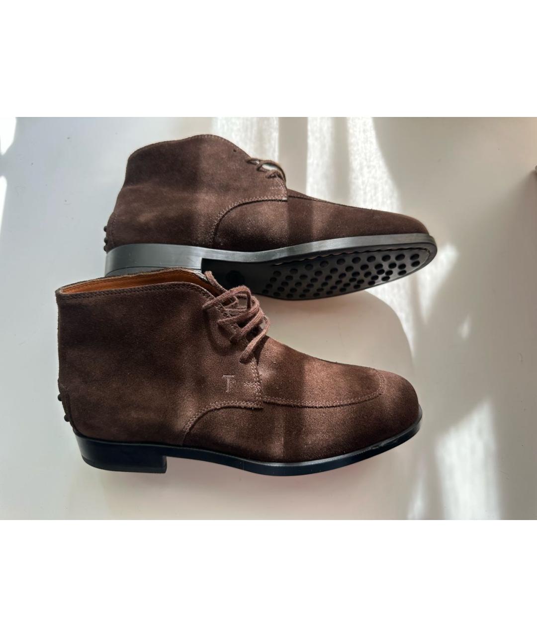 TOD'S Коричневые замшевые ботинки, фото 6