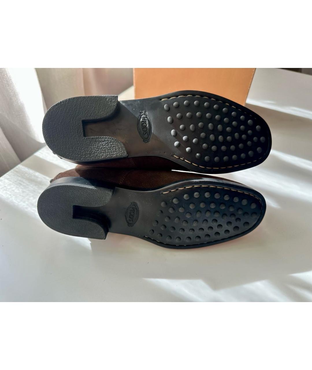 TOD'S Коричневые замшевые ботинки, фото 5