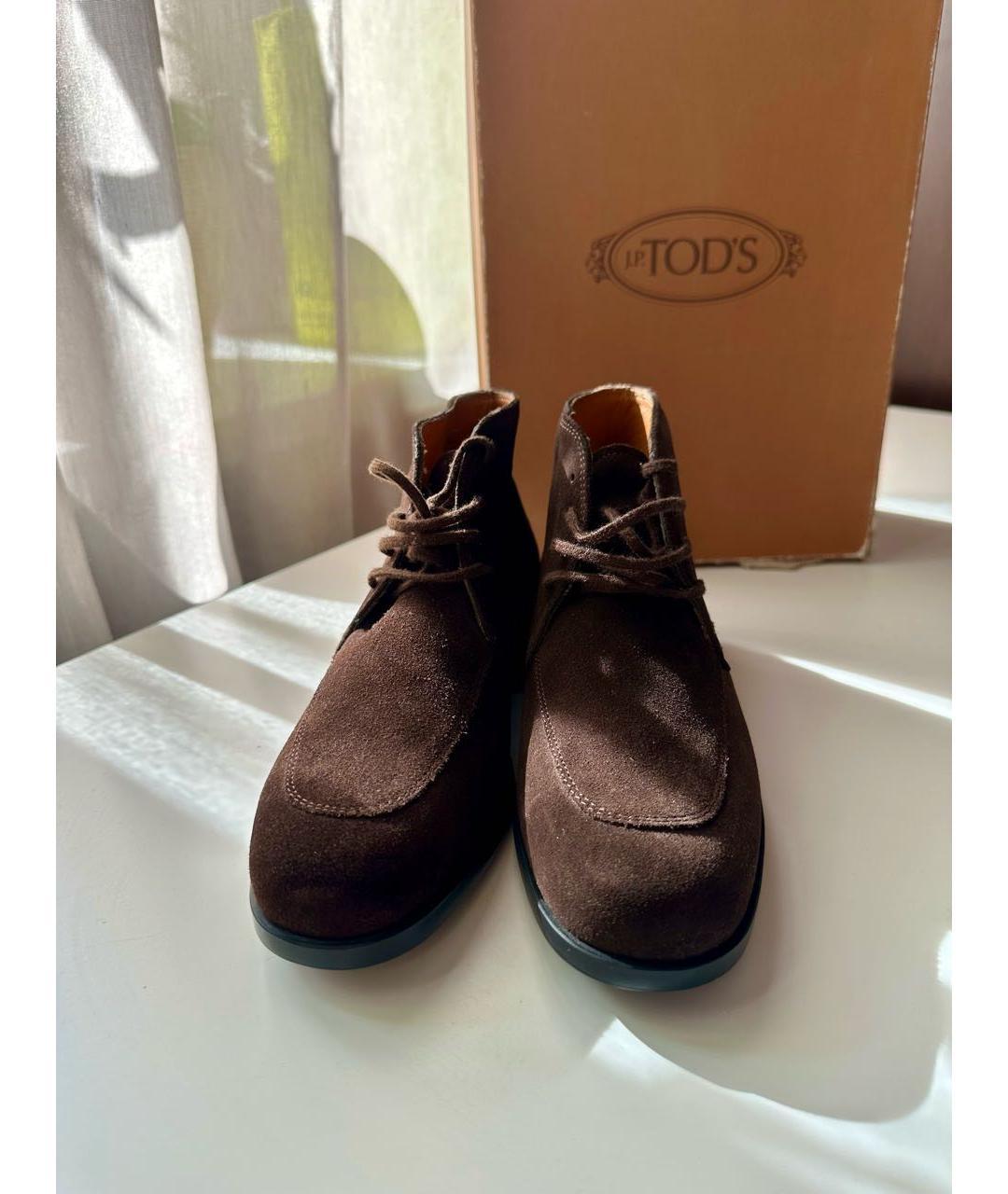 TOD'S Коричневые замшевые ботинки, фото 2