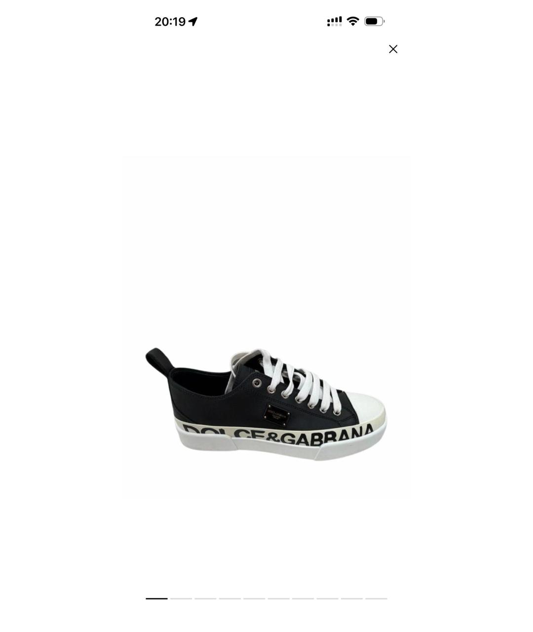 DOLCE&GABBANA Черные кожаные кеды, фото 8