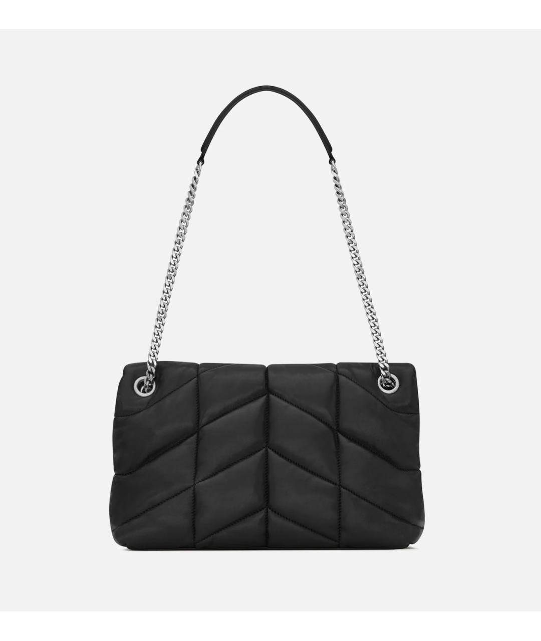 SAINT LAURENT Черная кожаная сумка с короткими ручками, фото 2