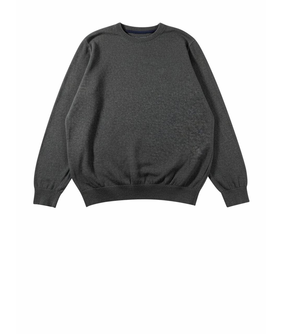 BARBOUR Серый хлопковый джемпер / свитер, фото 1