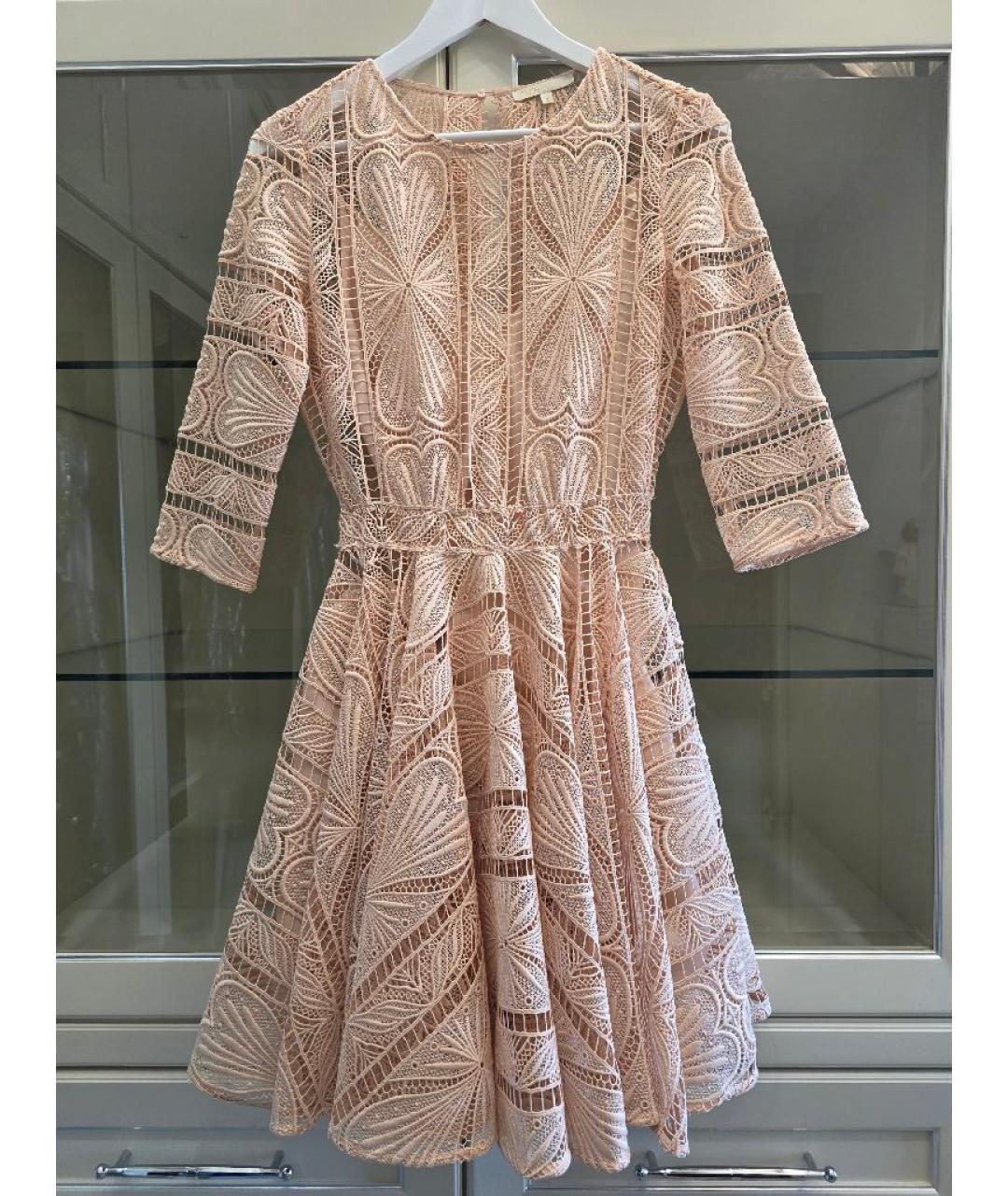 MAJE Розовое полиэстеровое коктейльное платье, фото 10