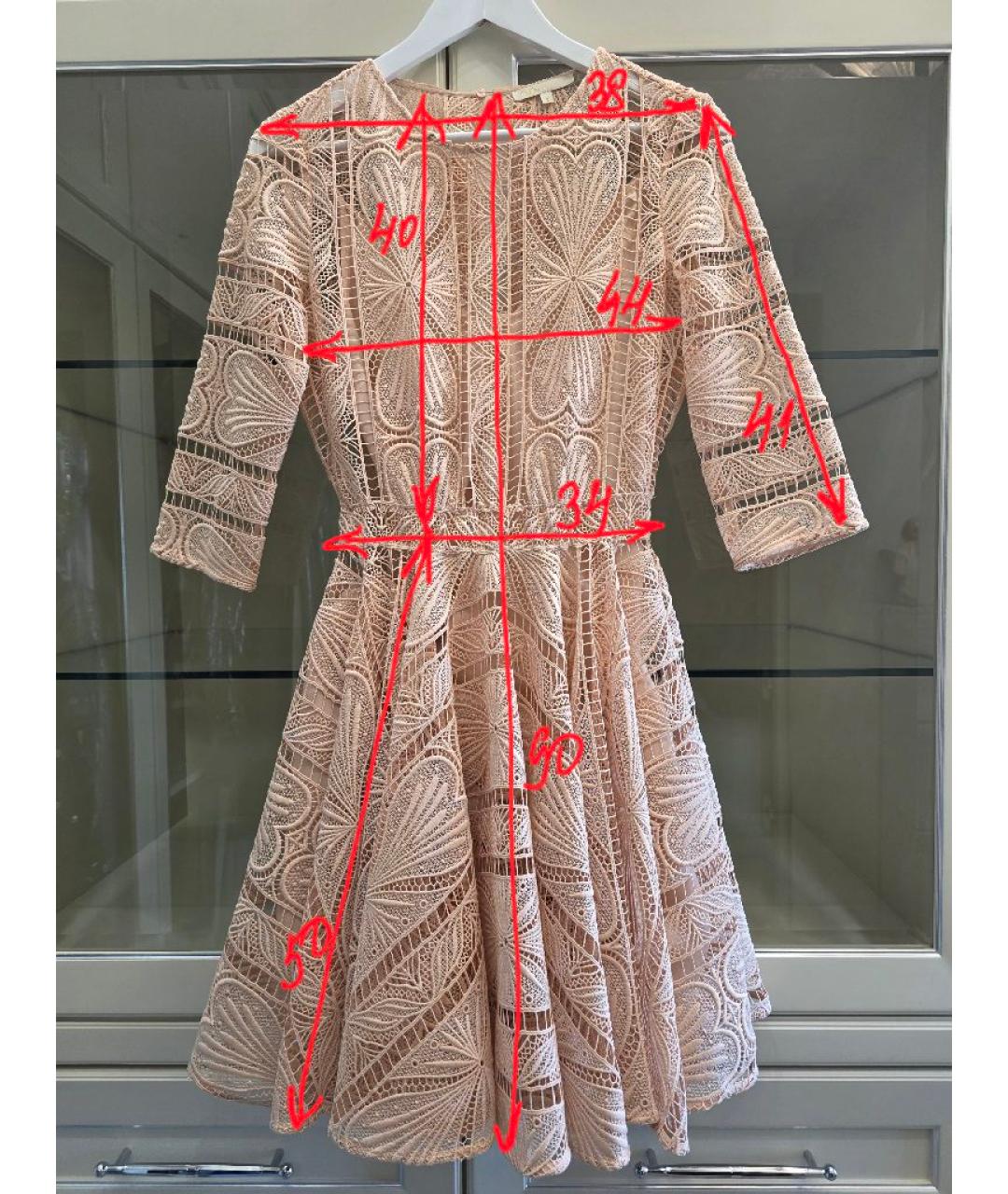 MAJE Розовое полиэстеровое коктейльное платье, фото 7