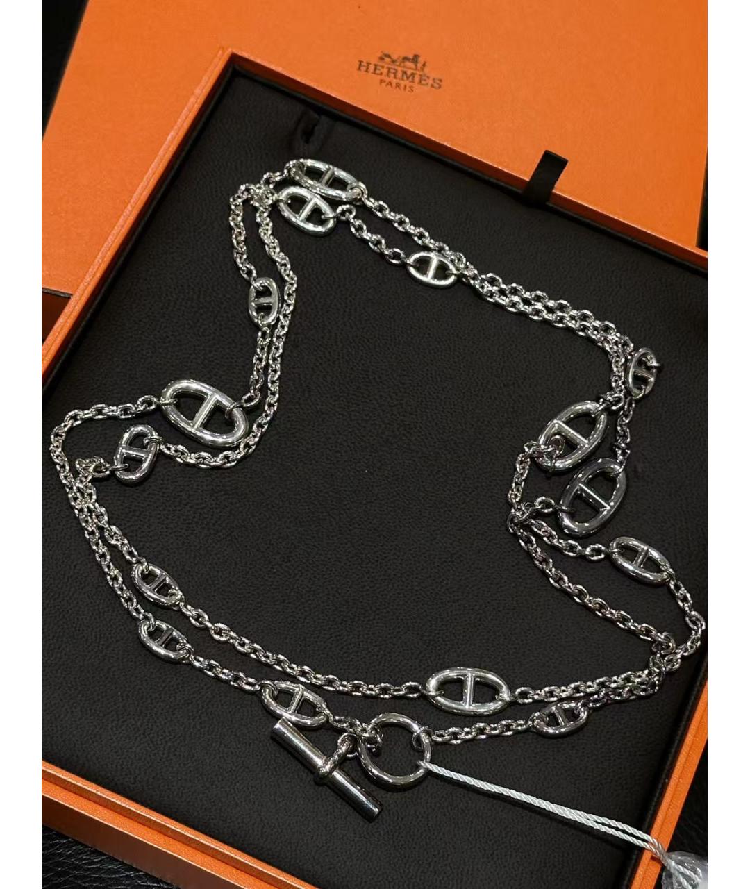 HERMES Серебряное серебряное колье, фото 3