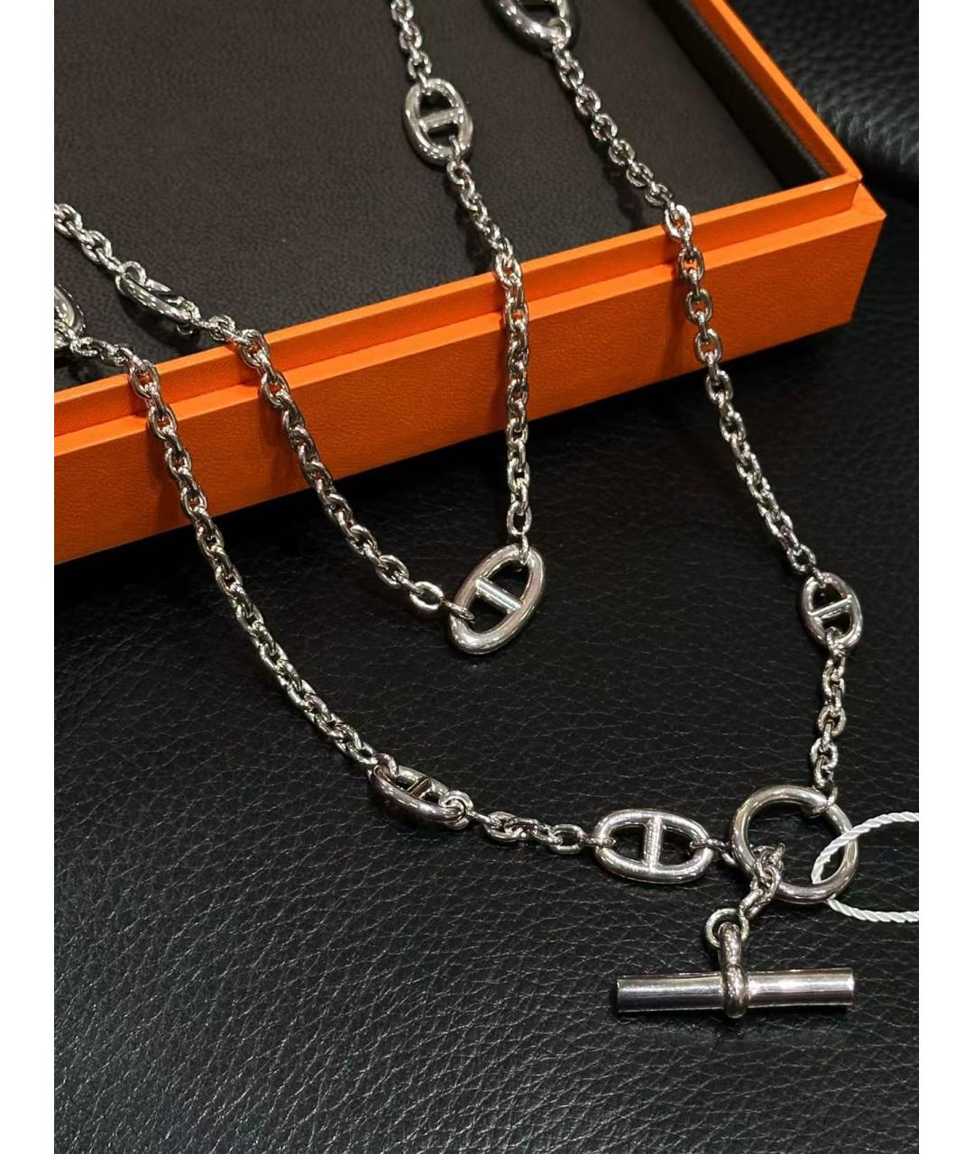 HERMES Серебряное серебряное колье, фото 2