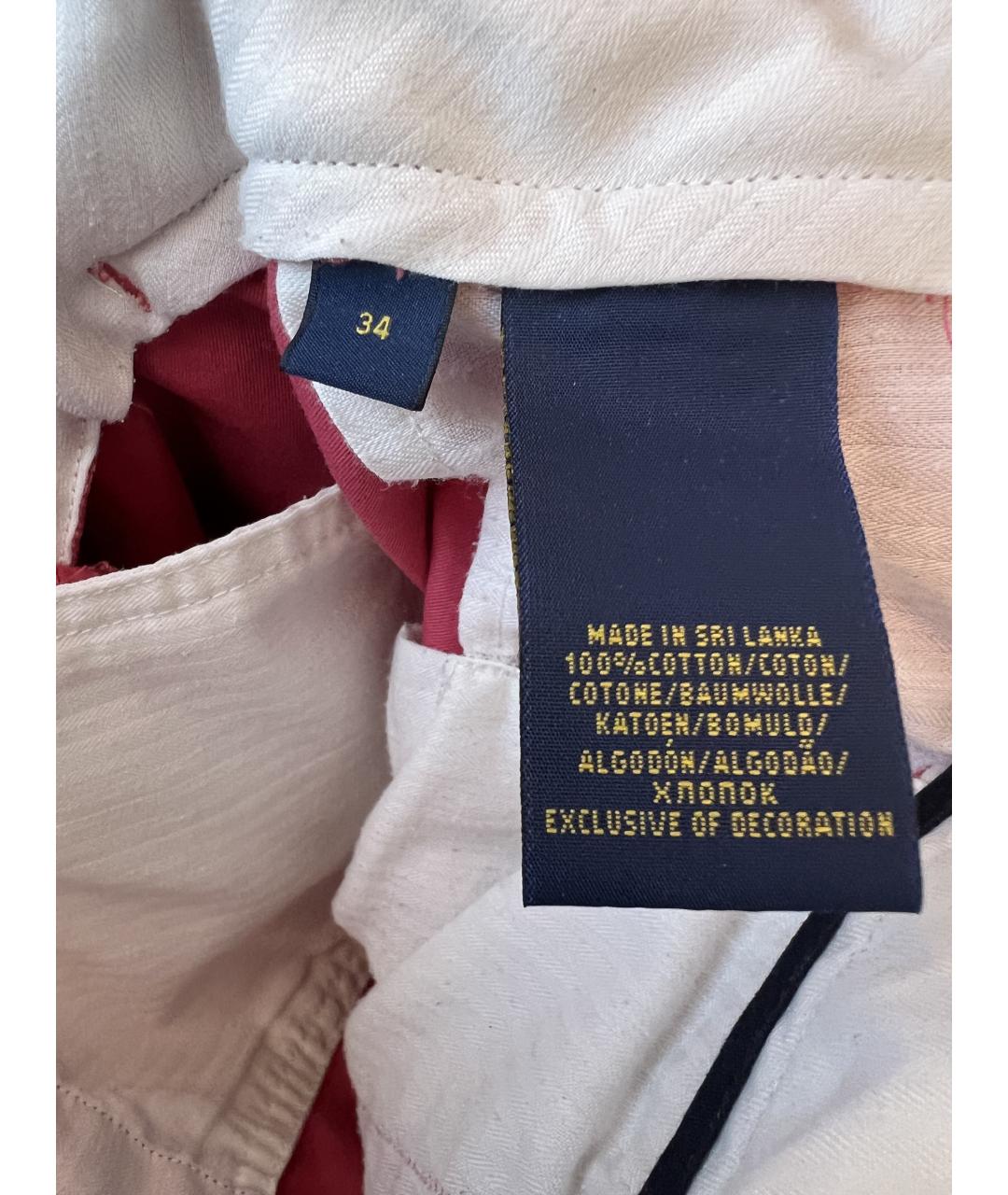 RALPH LAUREN Коралловые хлопковые шорты, фото 6