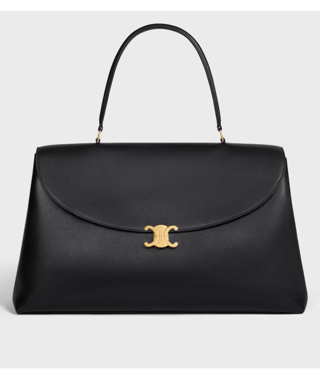 CELINE Черная кожаная сумка тоут, фото 4