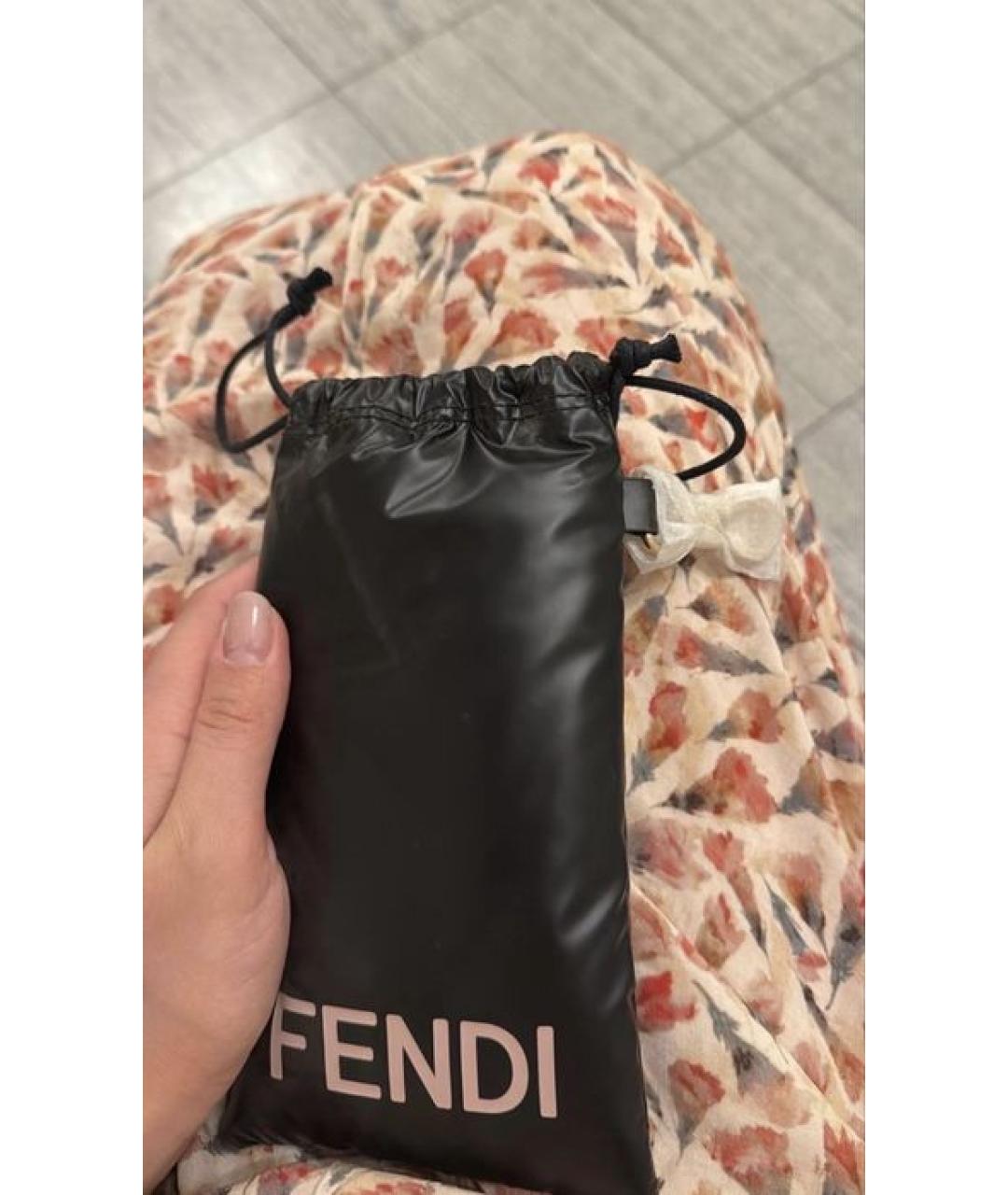 FENDI Золотые металлические солнцезащитные очки, фото 4