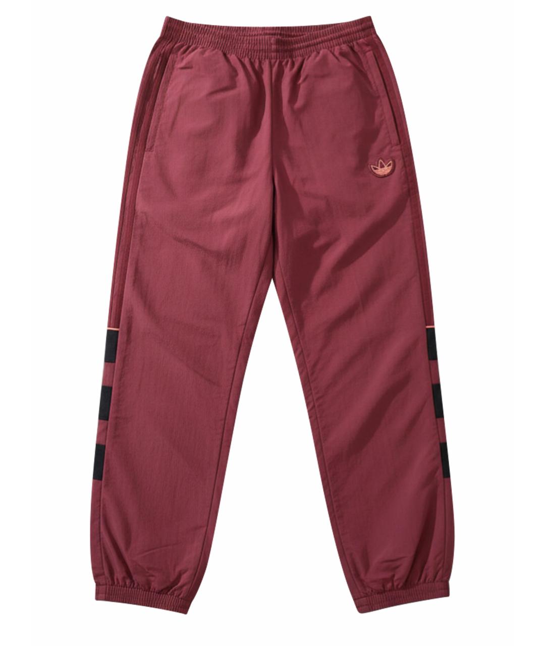 ADIDAS Бордовые полиамидовые повседневные брюки, фото 1