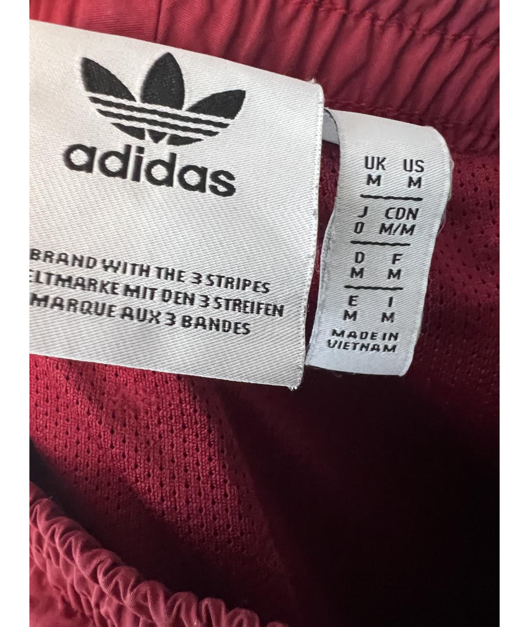 ADIDAS Бордовые полиамидовые повседневные брюки, фото 5