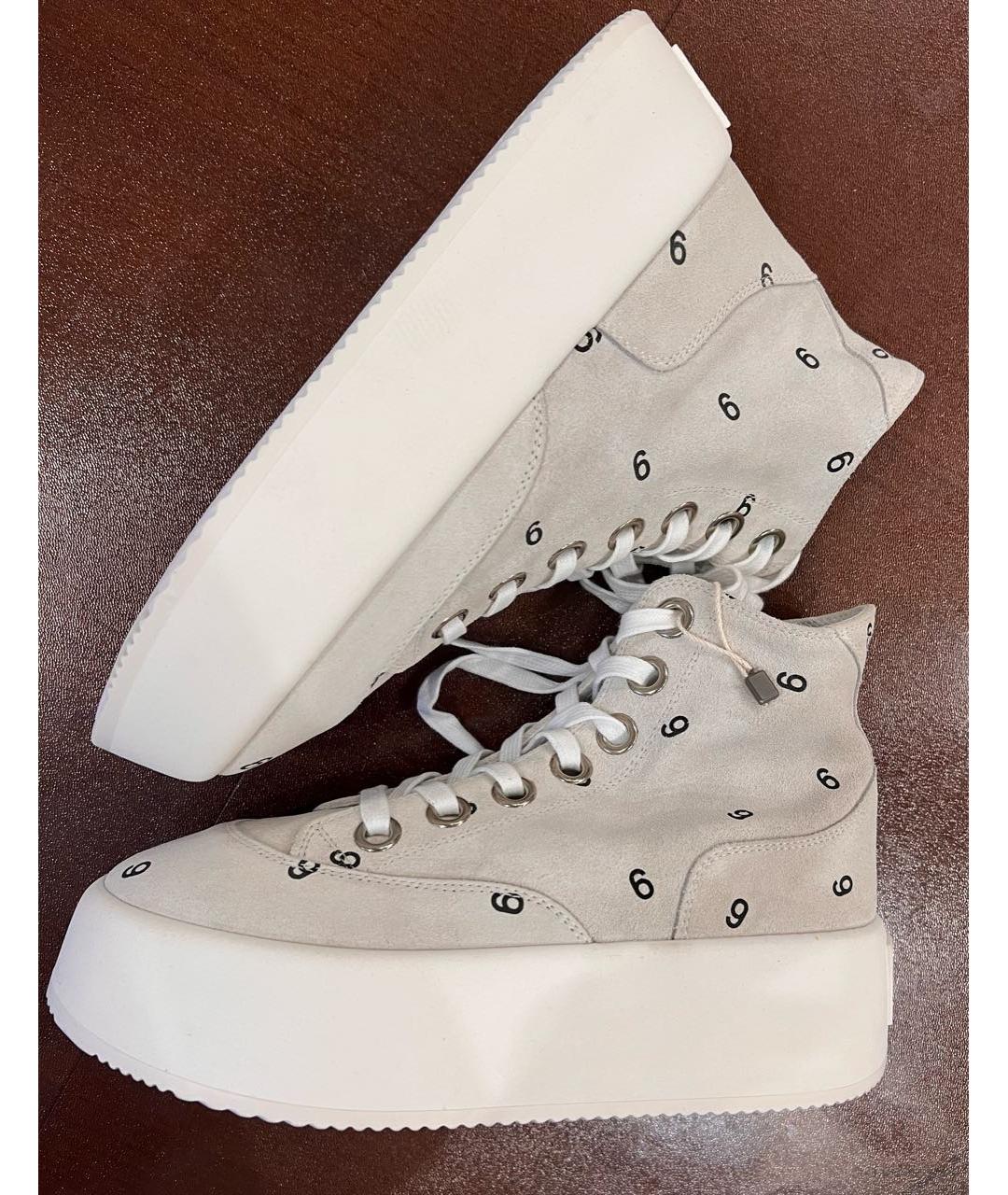 MM6 MAISON MARGIELA Белые замшевые кеды, фото 5
