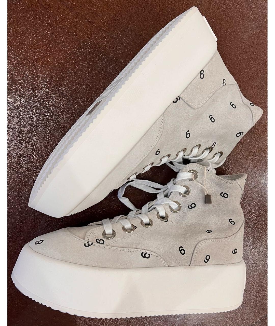 MM6 MAISON MARGIELA Белые замшевые кеды, фото 6