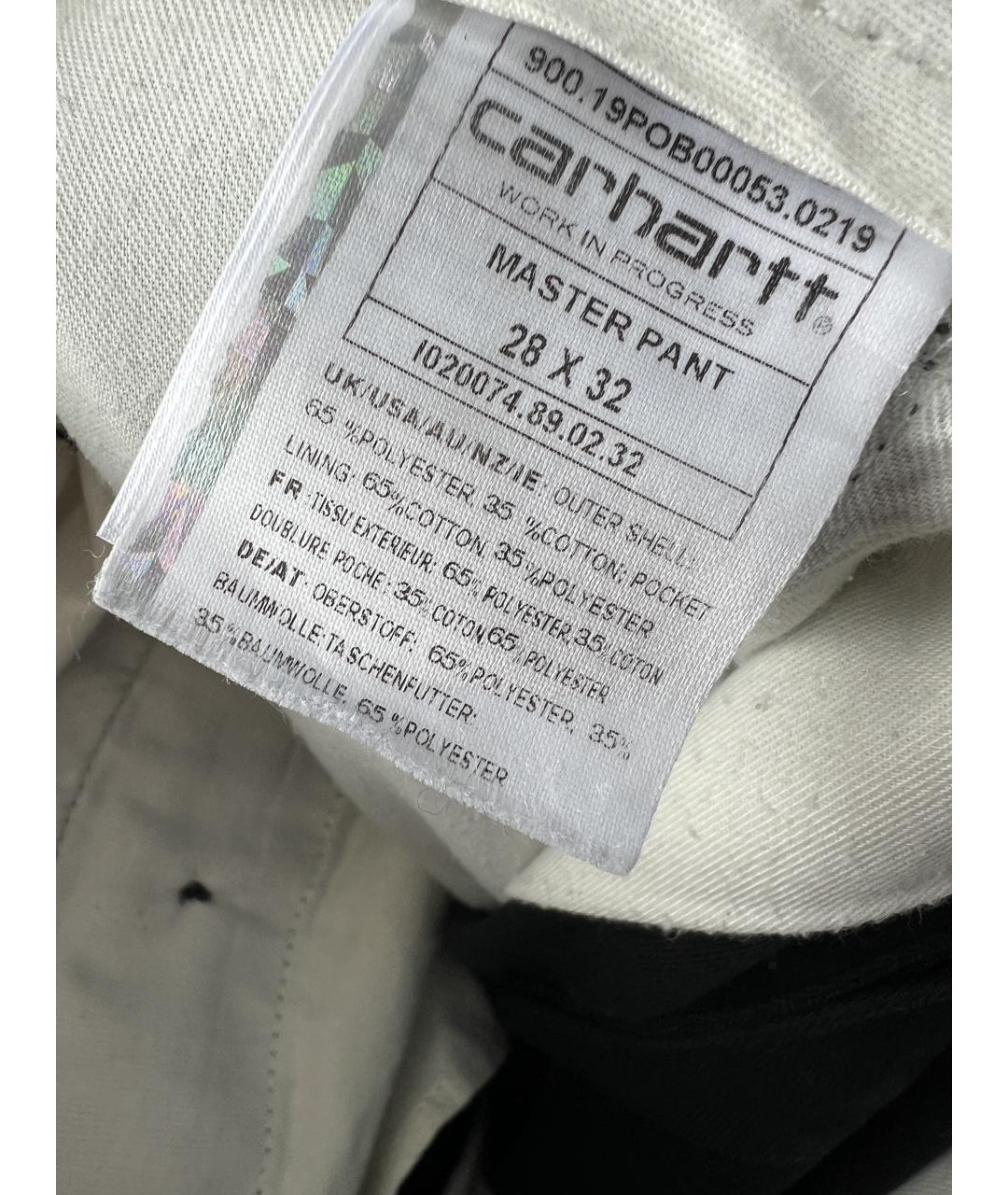 CARHARTT Черные хлопковые повседневные брюки, фото 5