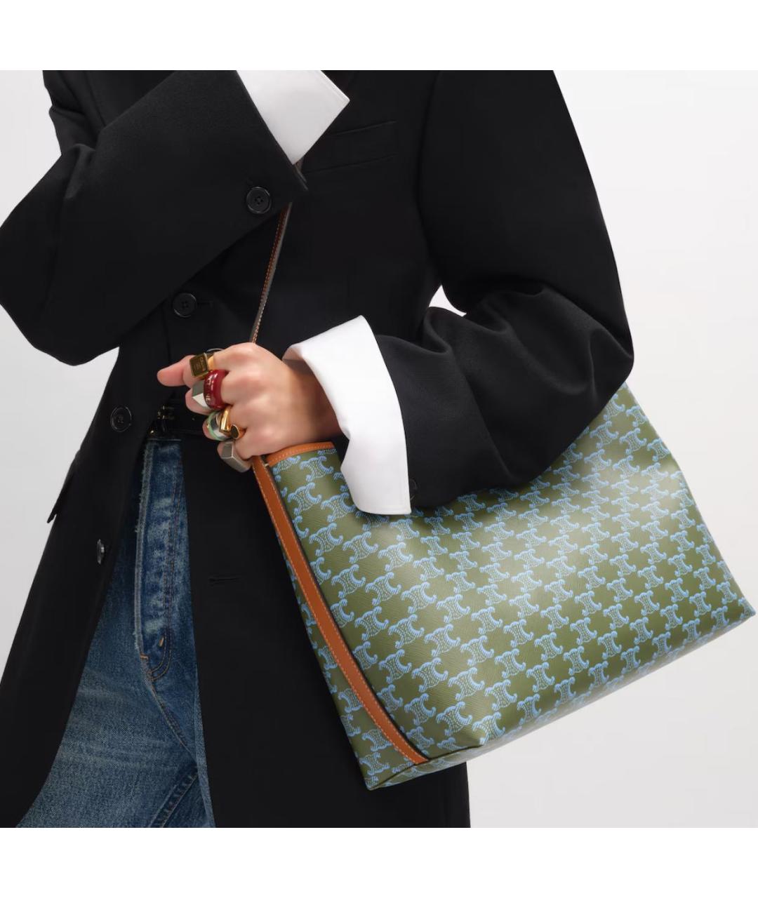 CELINE Хаки сумка тоут, фото 2