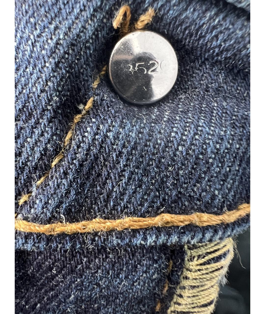 LEVI'S Темно-синие хлопковые прямые джинсы, фото 8