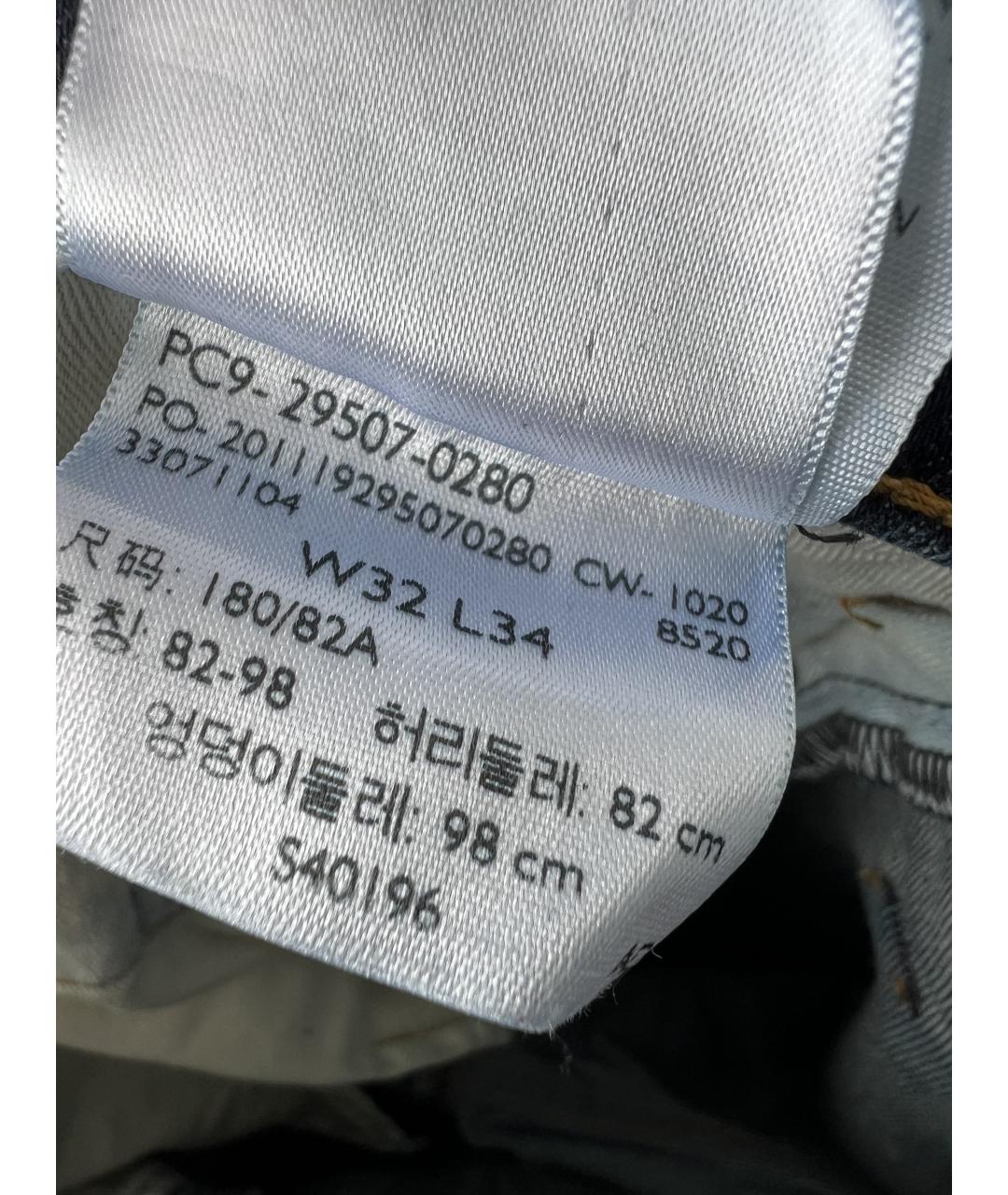 LEVI'S Темно-синие хлопковые прямые джинсы, фото 7