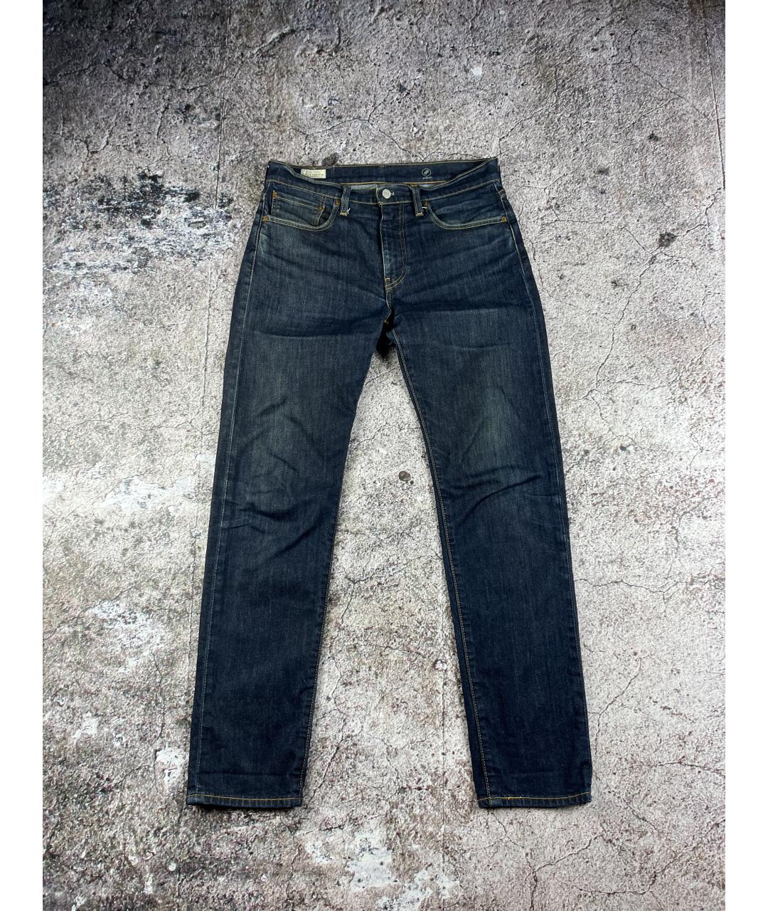 LEVI'S Темно-синие хлопковые прямые джинсы, фото 9