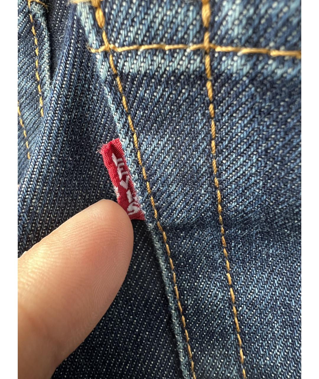 LEVI'S Темно-синие хлопковые прямые джинсы, фото 3
